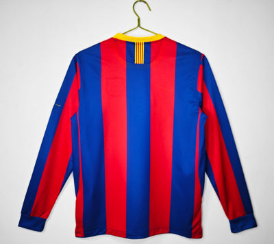 Barcelona 10/11 Home Retro Shirt - Long Sleeve