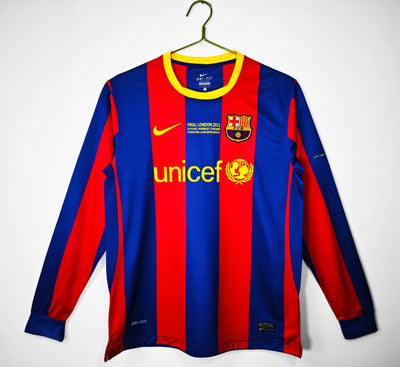 Barcelona 10/11 Home Retro Shirt - Long Sleeve