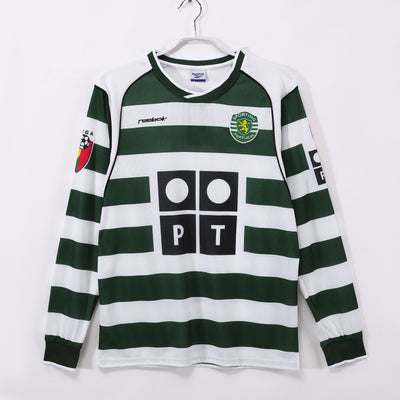 Sporting 01/03 Home Retro Shirt - Long Sleeve