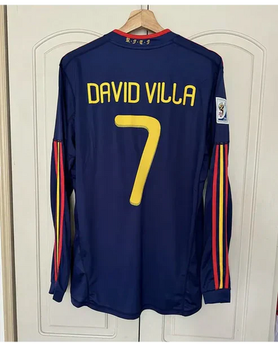 Spain 2010 WC Final Retro Shirt - David Villa #7 (+Patches)