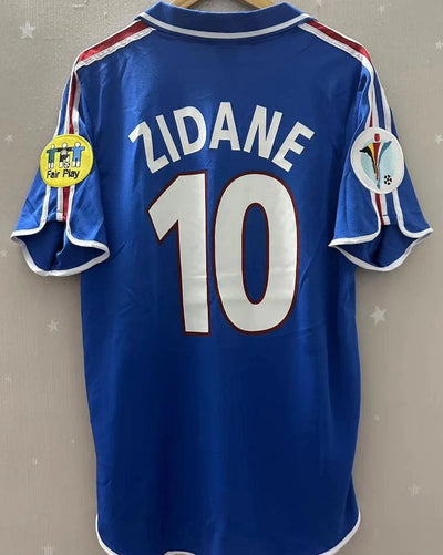 France 00/01 Home Retro Shirt - ZIDANE #10 (+Patches)