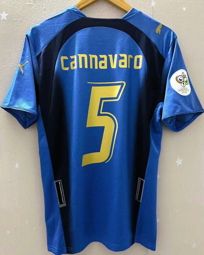 Italy 06/07 Home Retro Shirt - CANNAVARO #5 (+Patches)