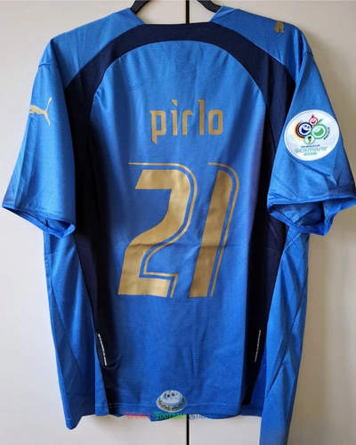 Italy 06/07 Home Retro Shirt - PIRLO #21 (+Patches)